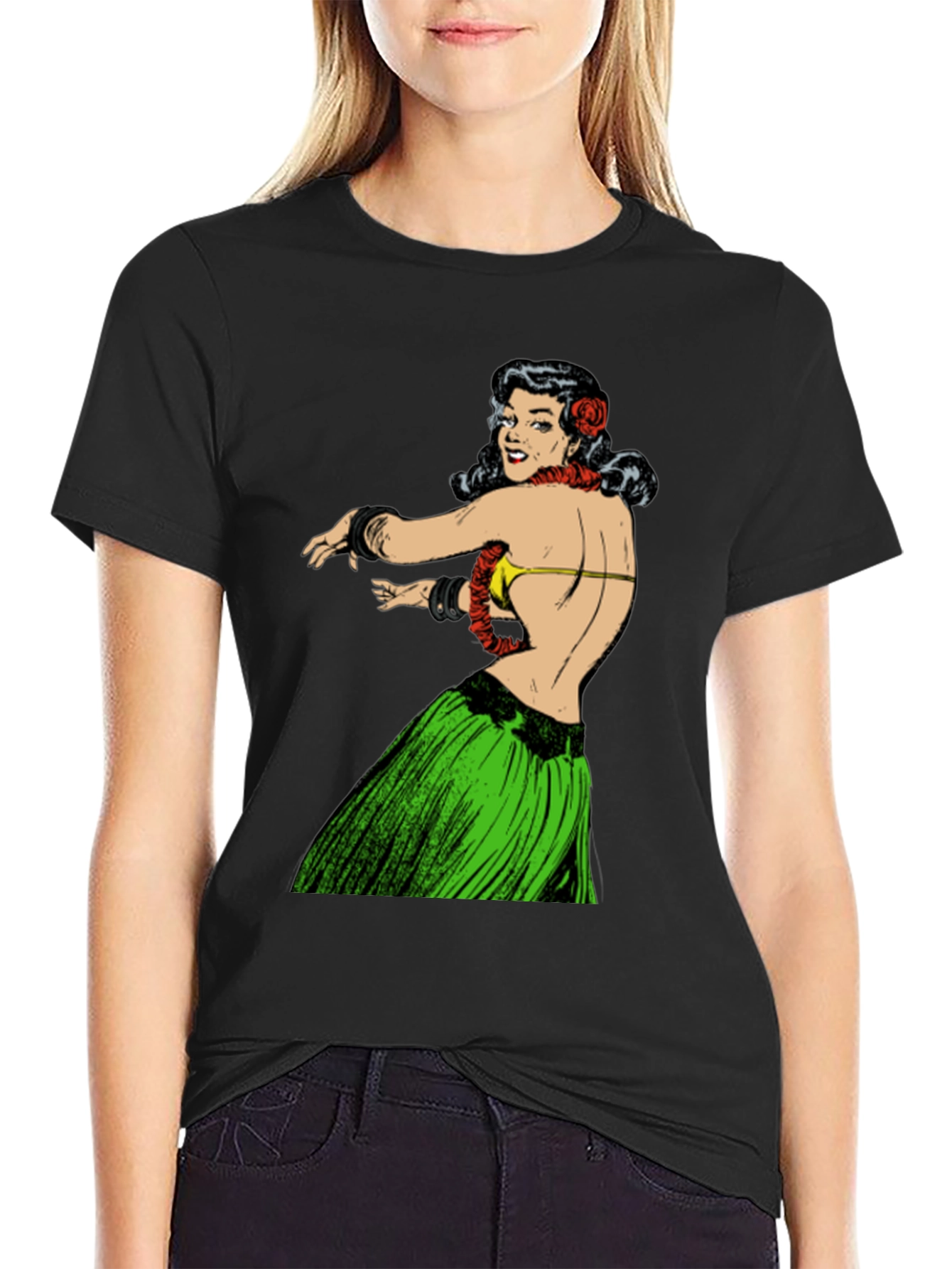 Hula Girl Graphic T-Shirt