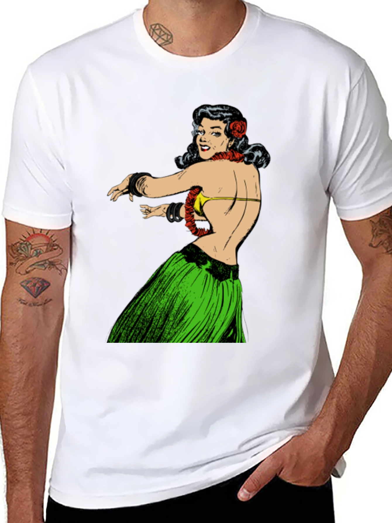 Hula Girl Graphic T-Shirt