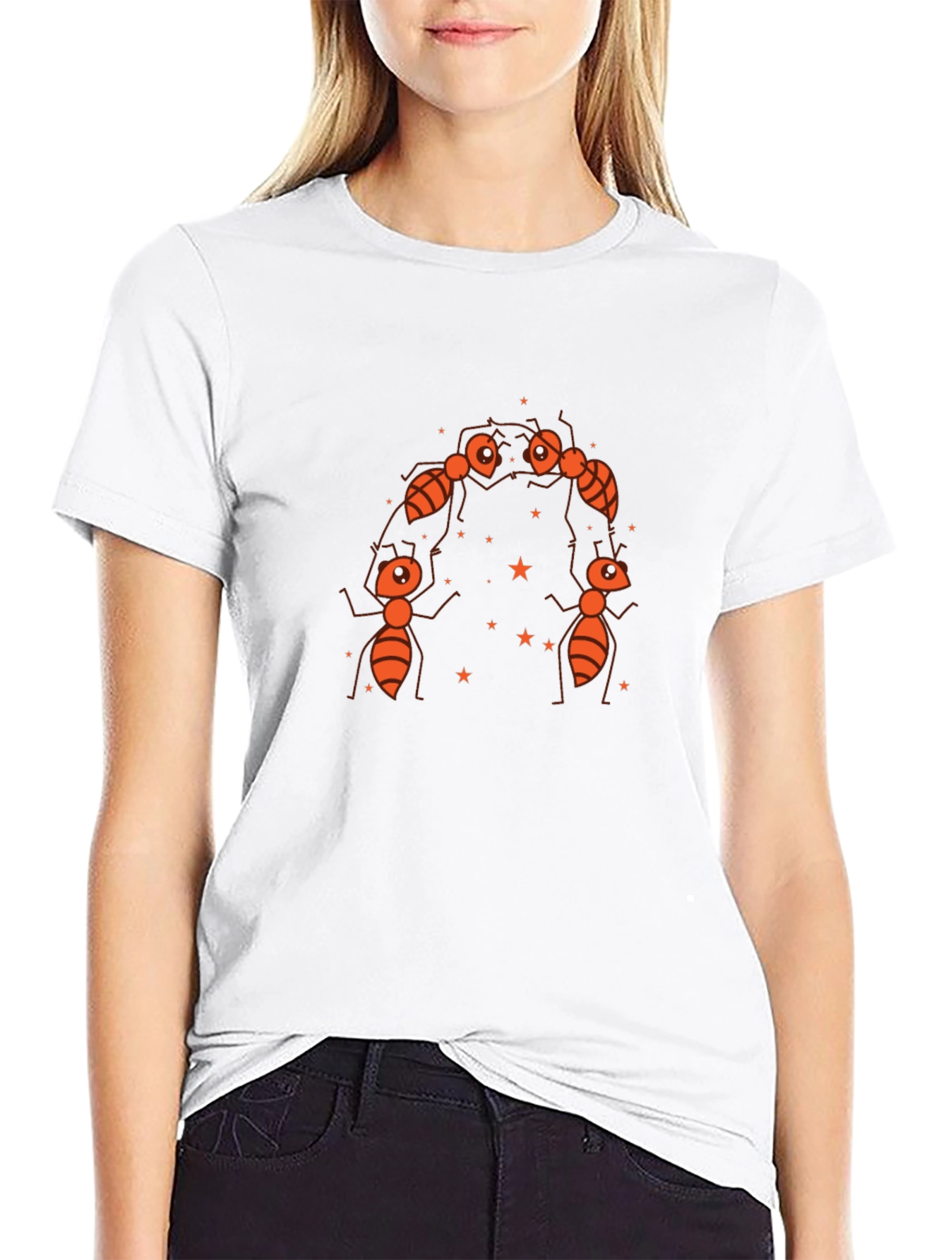 Ants Circle Graphic Black T-Shirt
