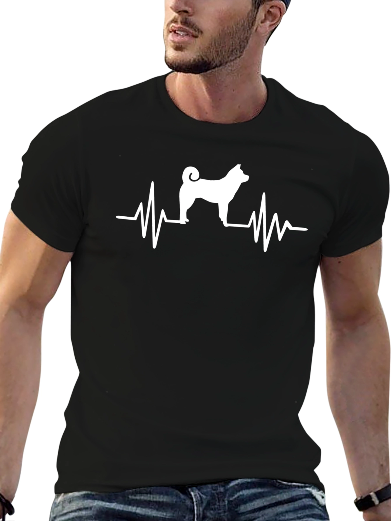 Akita Heartbeat T-Shirt - Dog Lover Tee