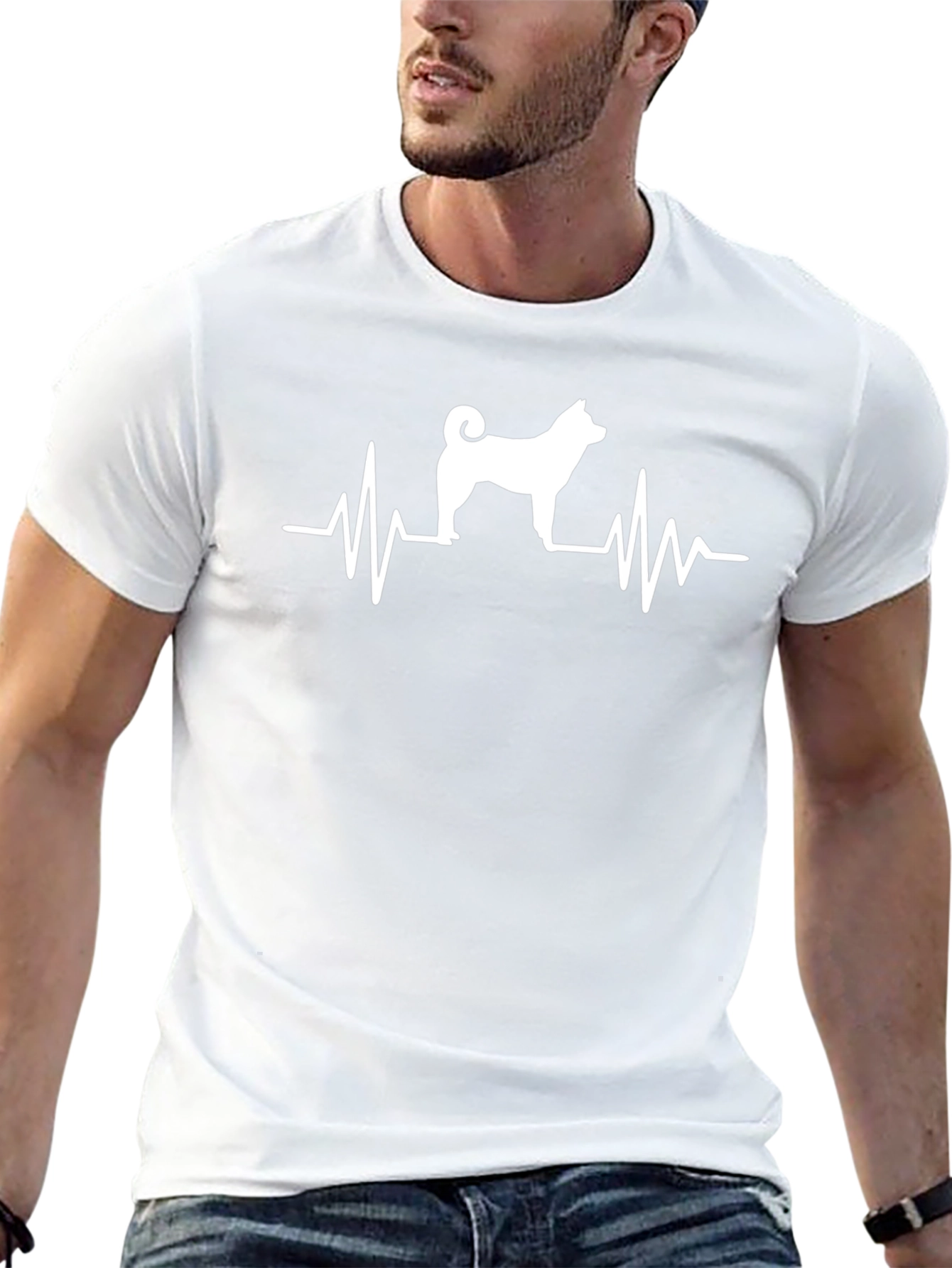 Akita Heartbeat T-Shirt - Dog Lover Tee