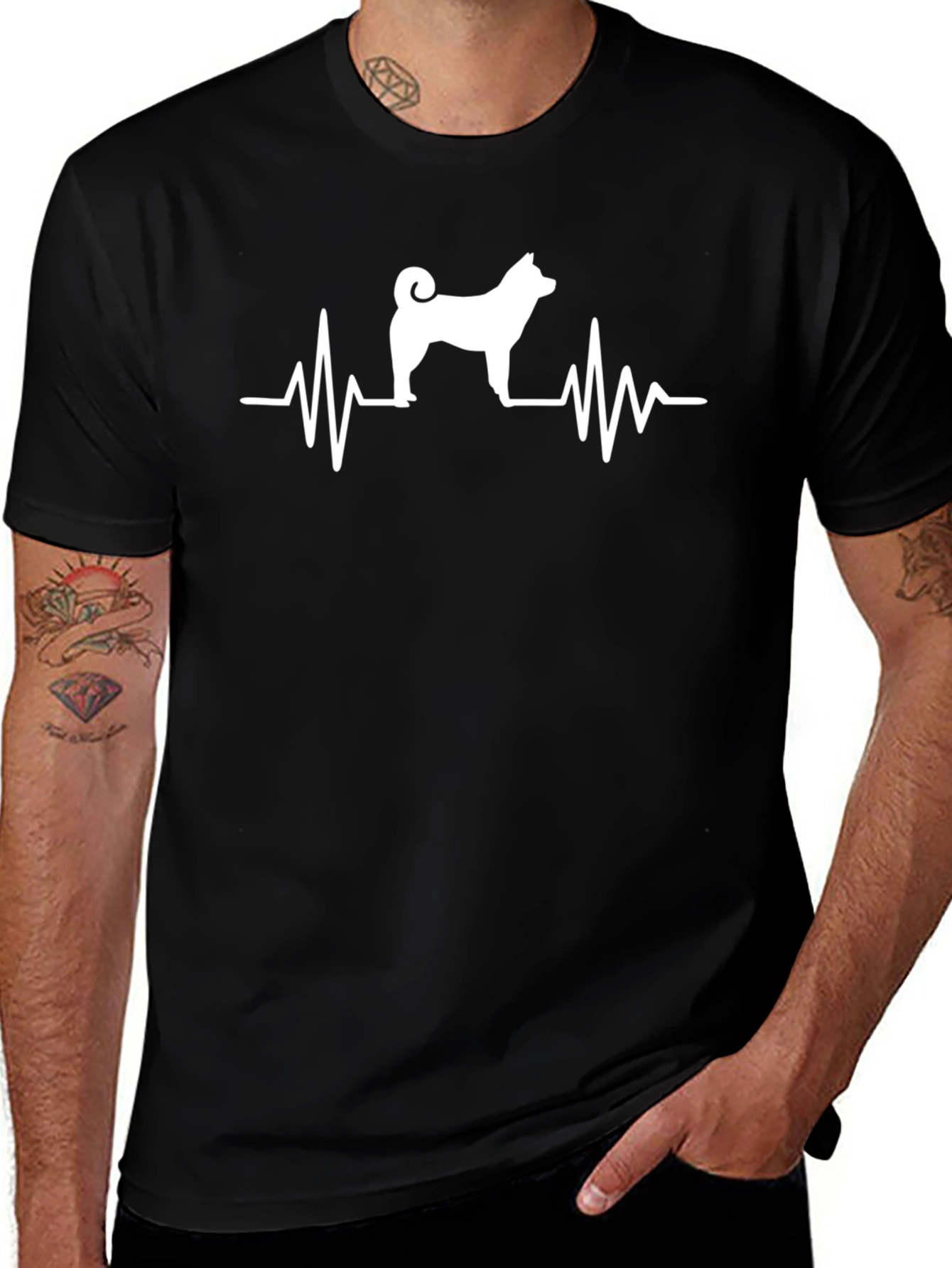 Akita Heartbeat T-Shirt - Dog Lover Tee