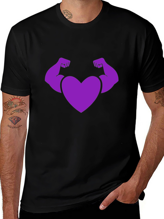 Heart Strong T-Shirt - Purple Muscle Heart Tee