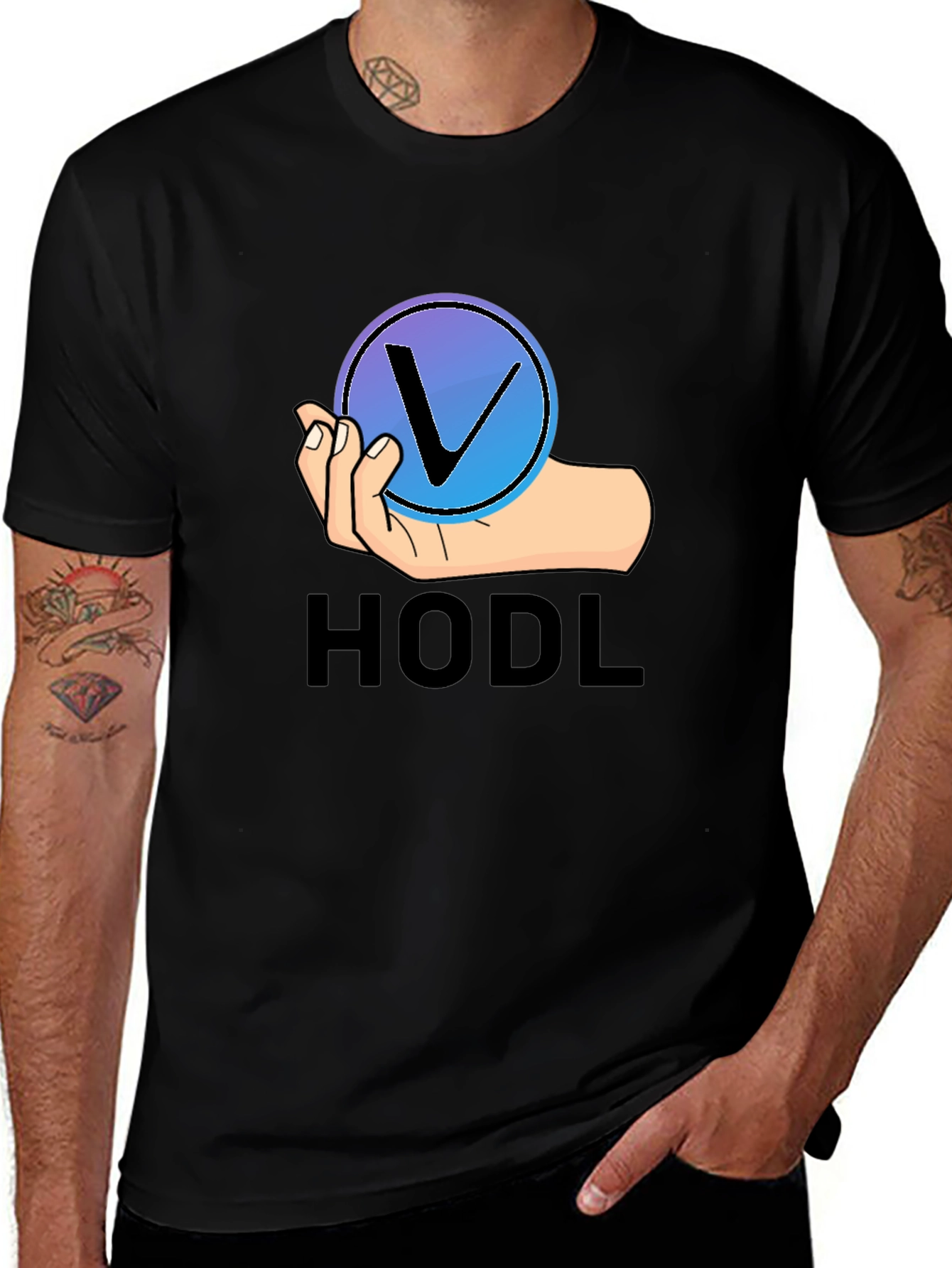 HODL VeChain Crypto Black T-Shirt