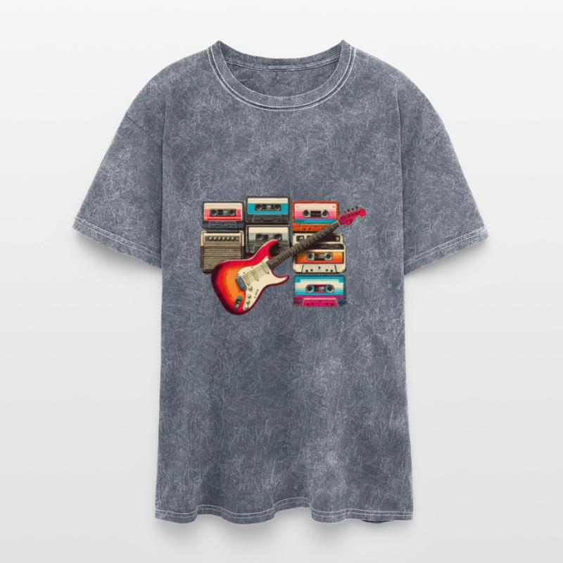 Old guitar and old cassette tape