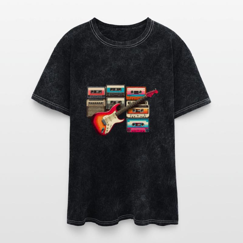 Old guitar and old cassette tape