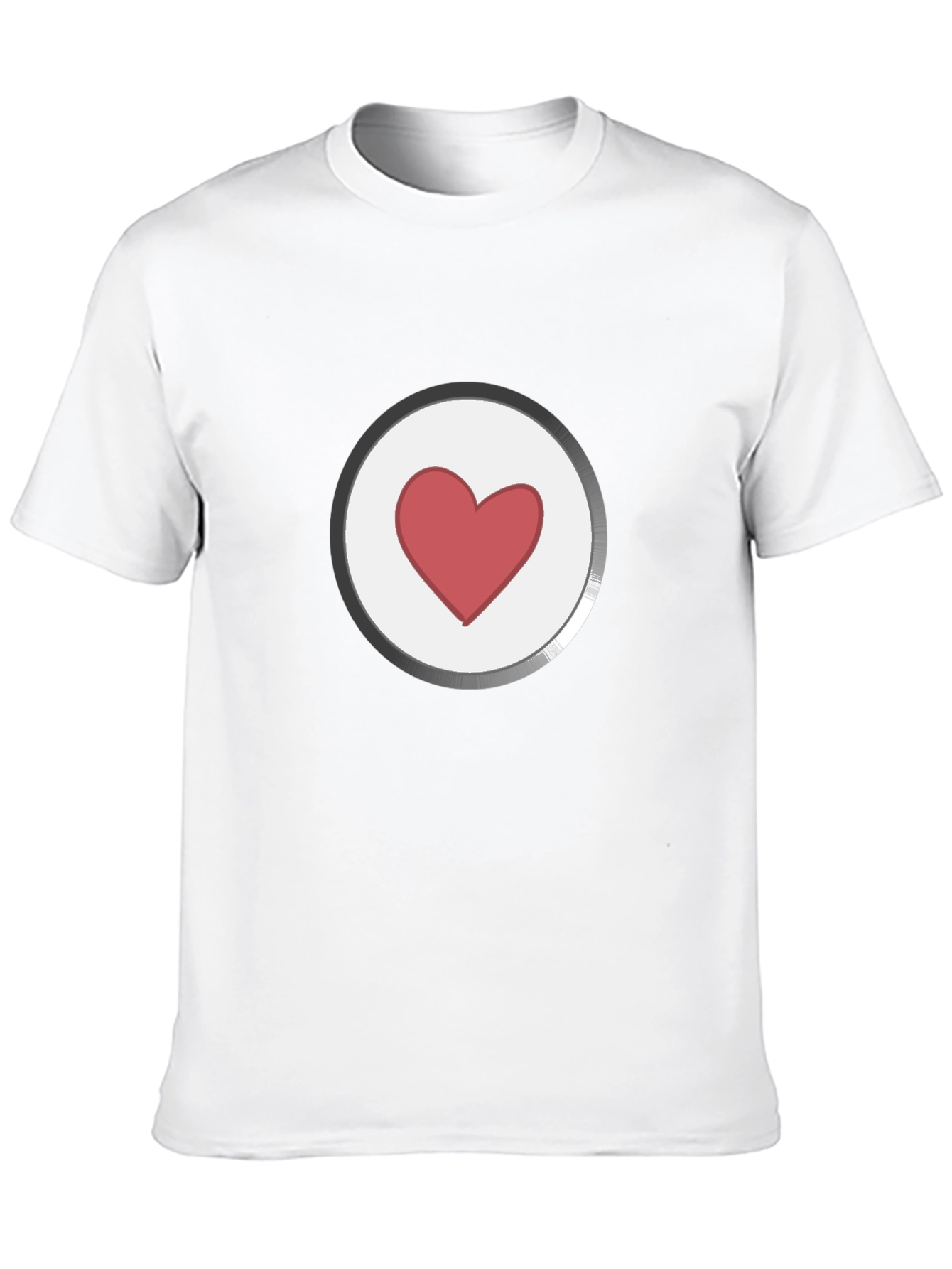 Heart Button Graphic Black T-Shirt