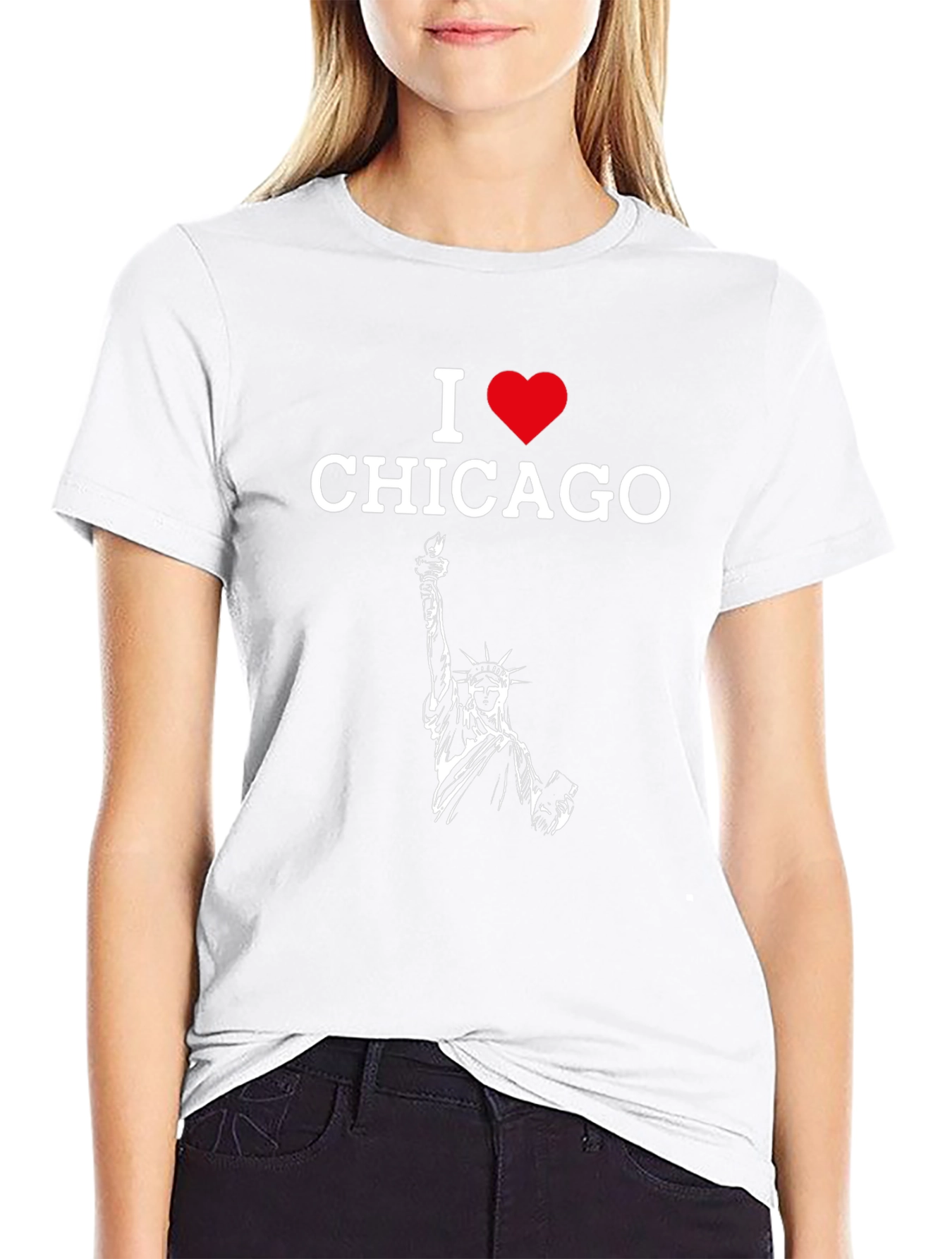I Heart Chicago Statue of Liberty Graphic Tee