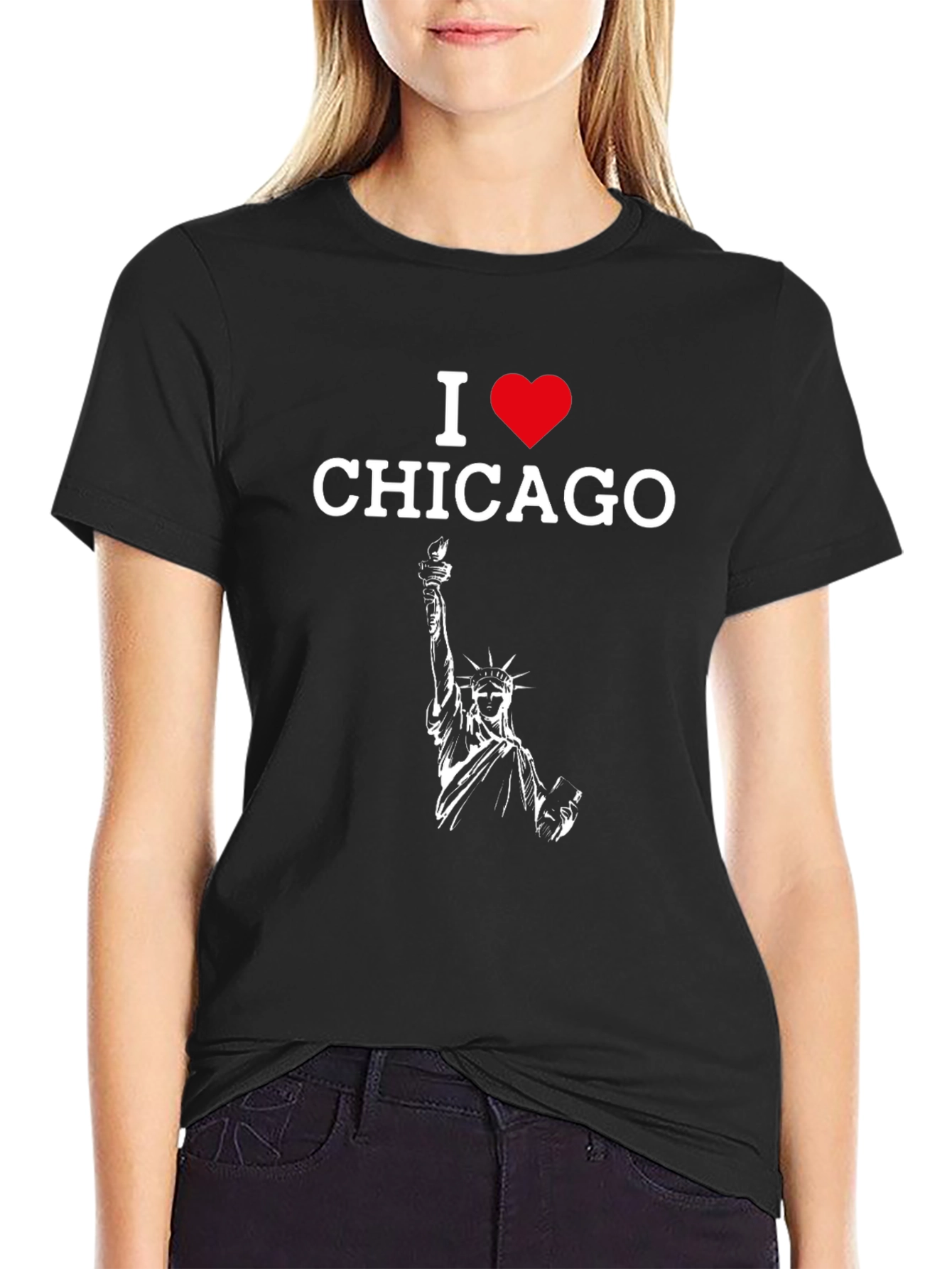 I Heart Chicago Statue of Liberty Graphic Tee
