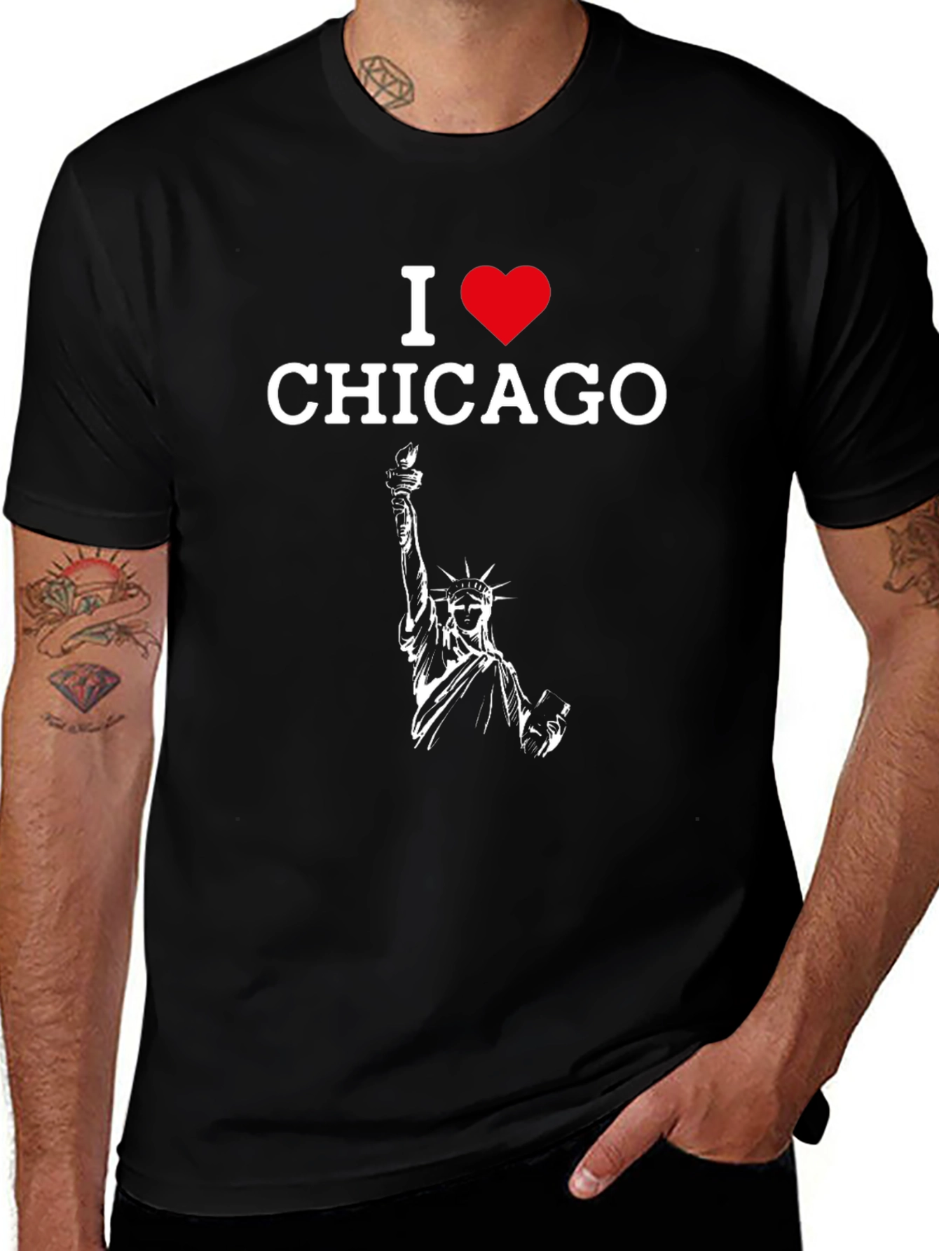 I Heart Chicago Statue of Liberty Graphic Tee