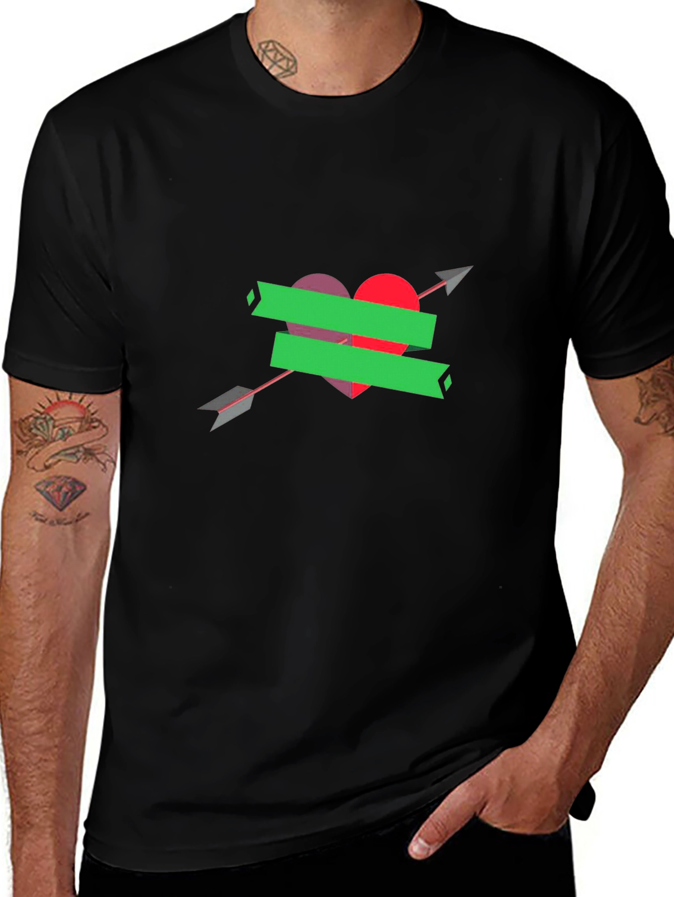 Heart Arrow Graphic Tee - Stylish Comfort