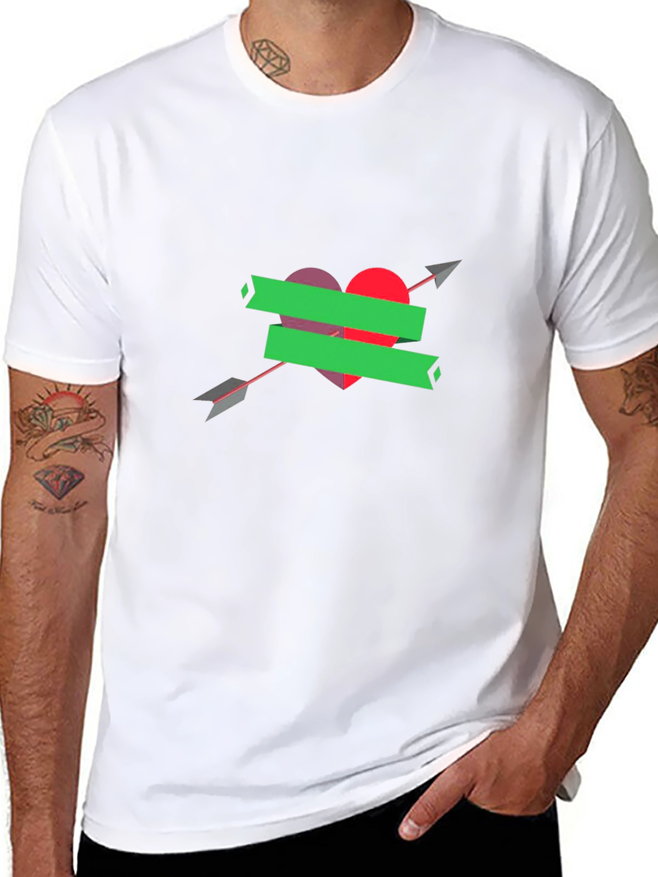 Heart Arrow Graphic Tee - Stylish Comfort