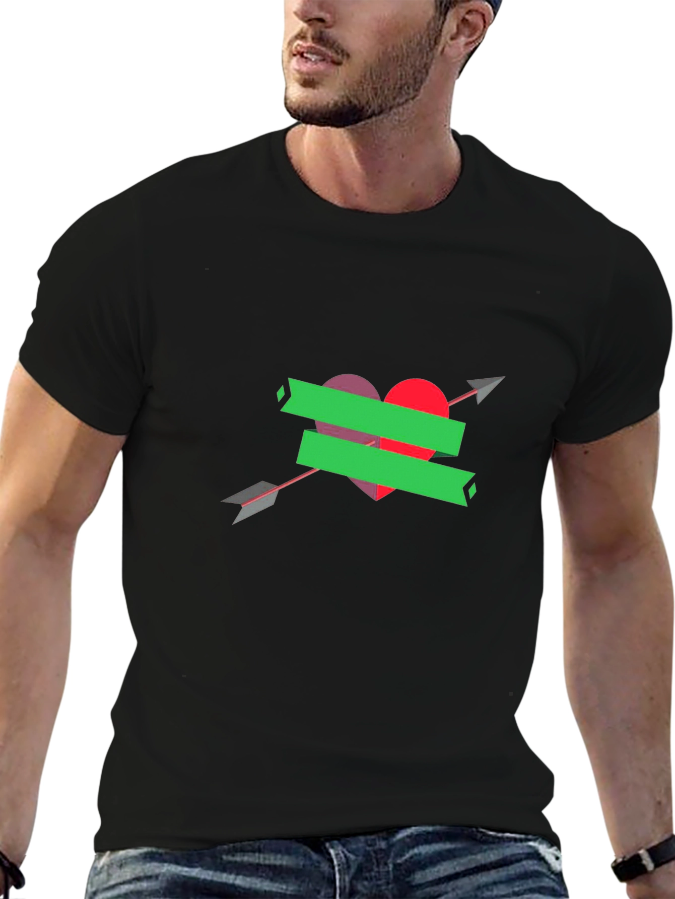 Heart Arrow Graphic Tee - Stylish Comfort