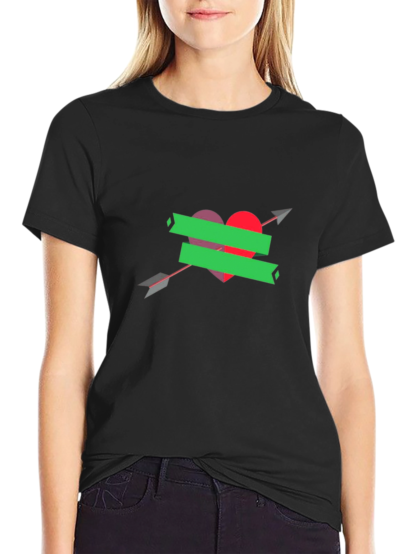 Heart Arrow Graphic Tee - Stylish Comfort