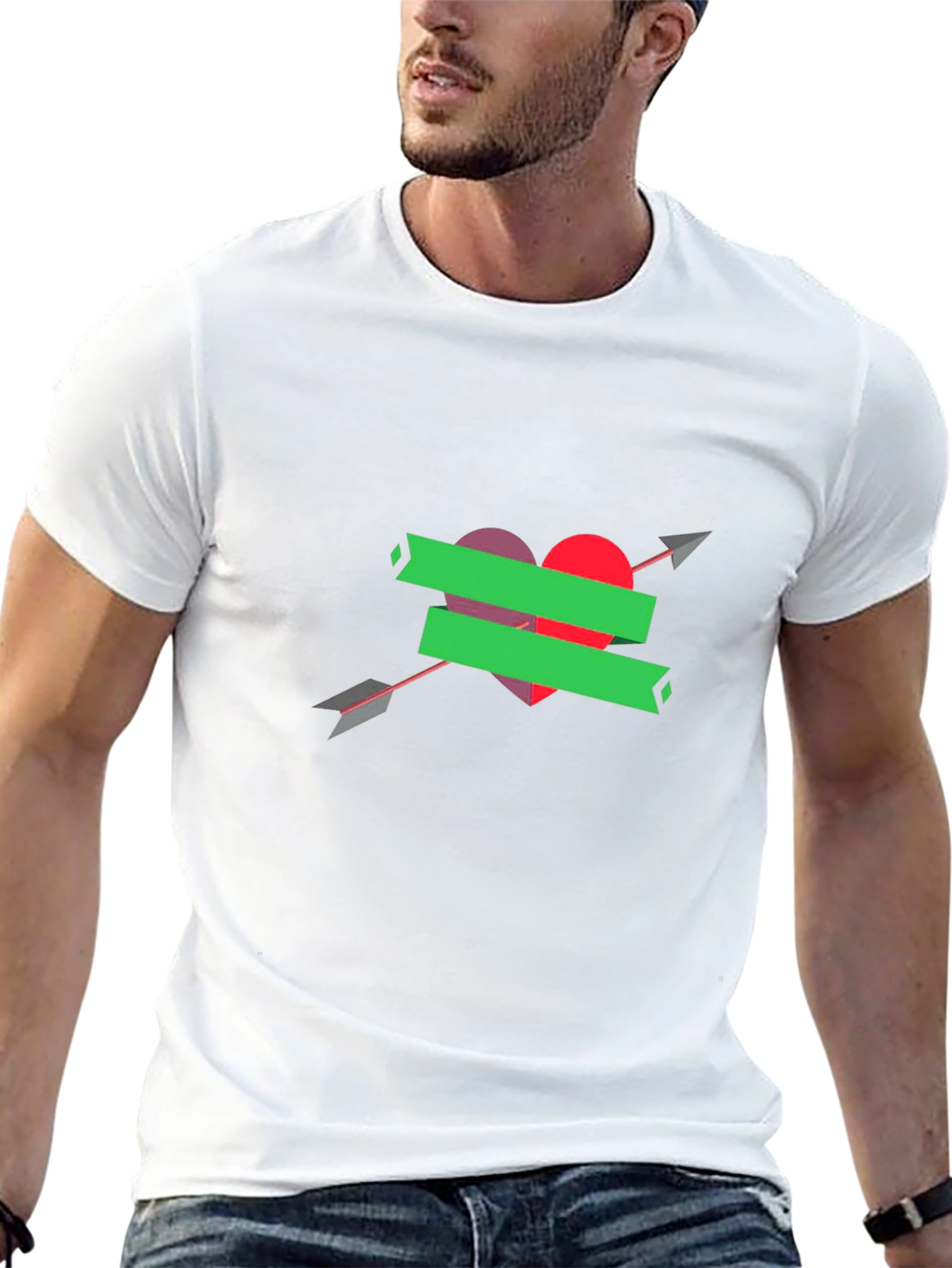 Heart Arrow Graphic Tee - Stylish Comfort