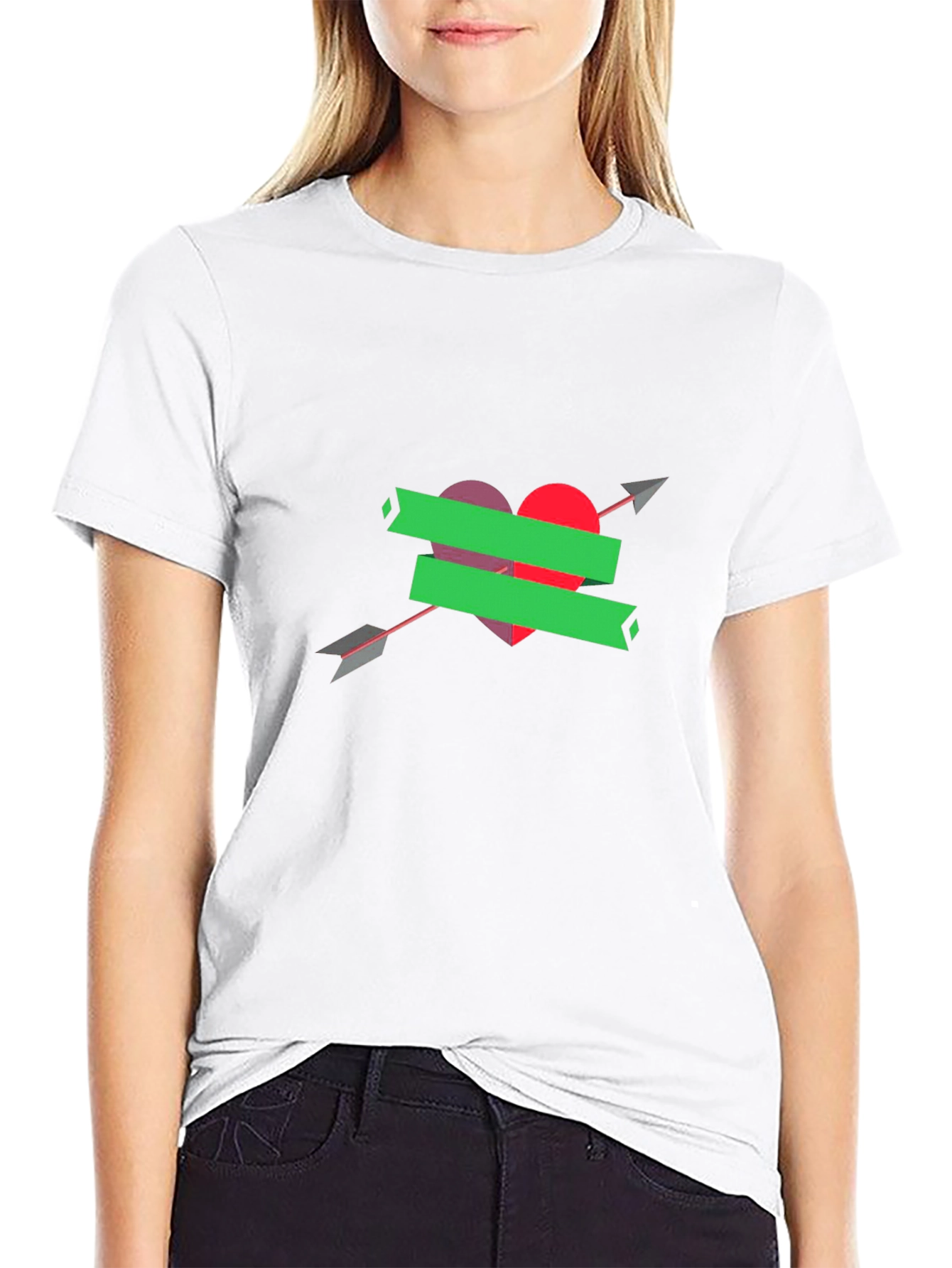 Heart Arrow Graphic Tee - Stylish Comfort