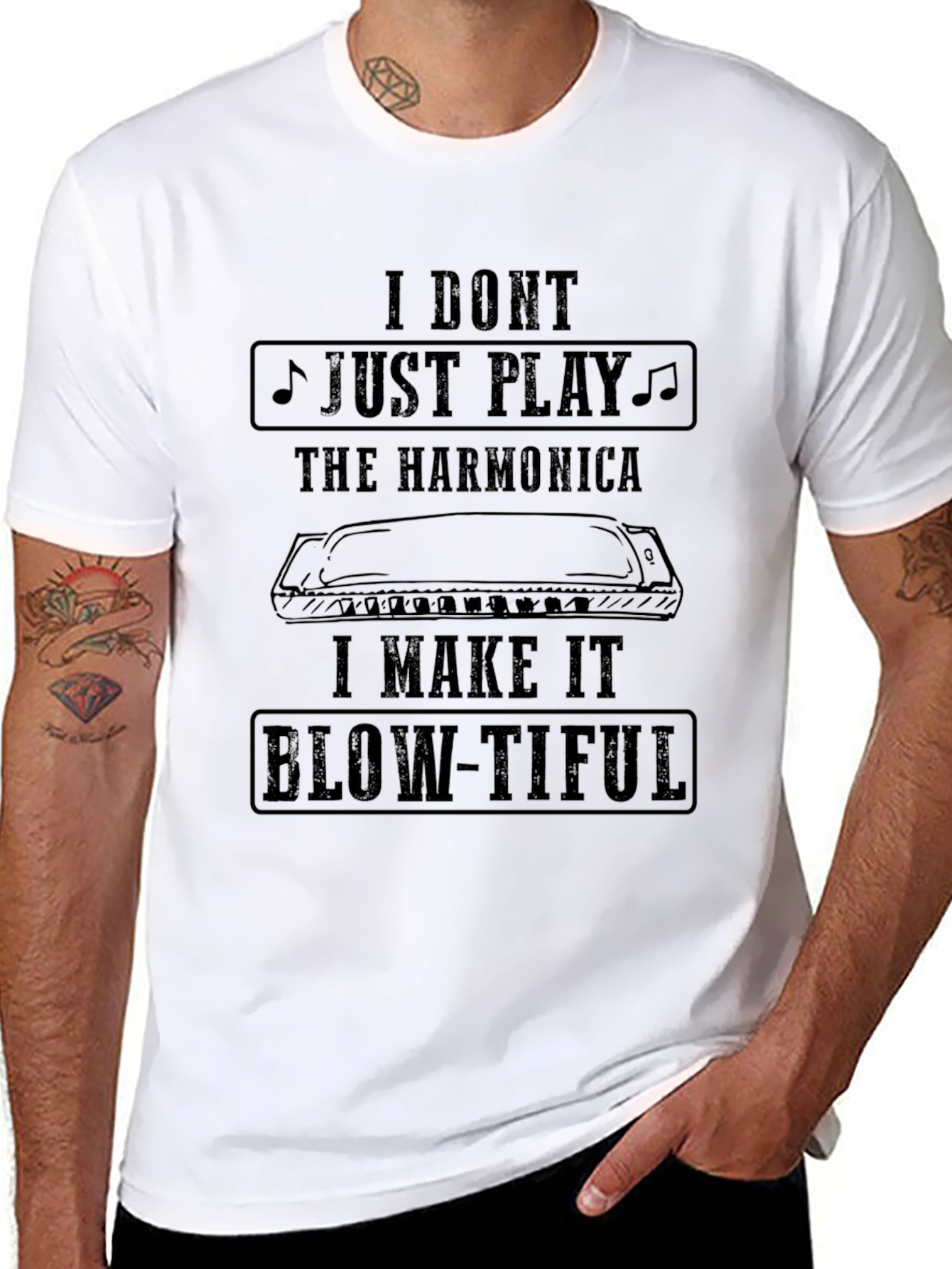 Harmonica Player T-Shirt: I Make It Blow-Tiful