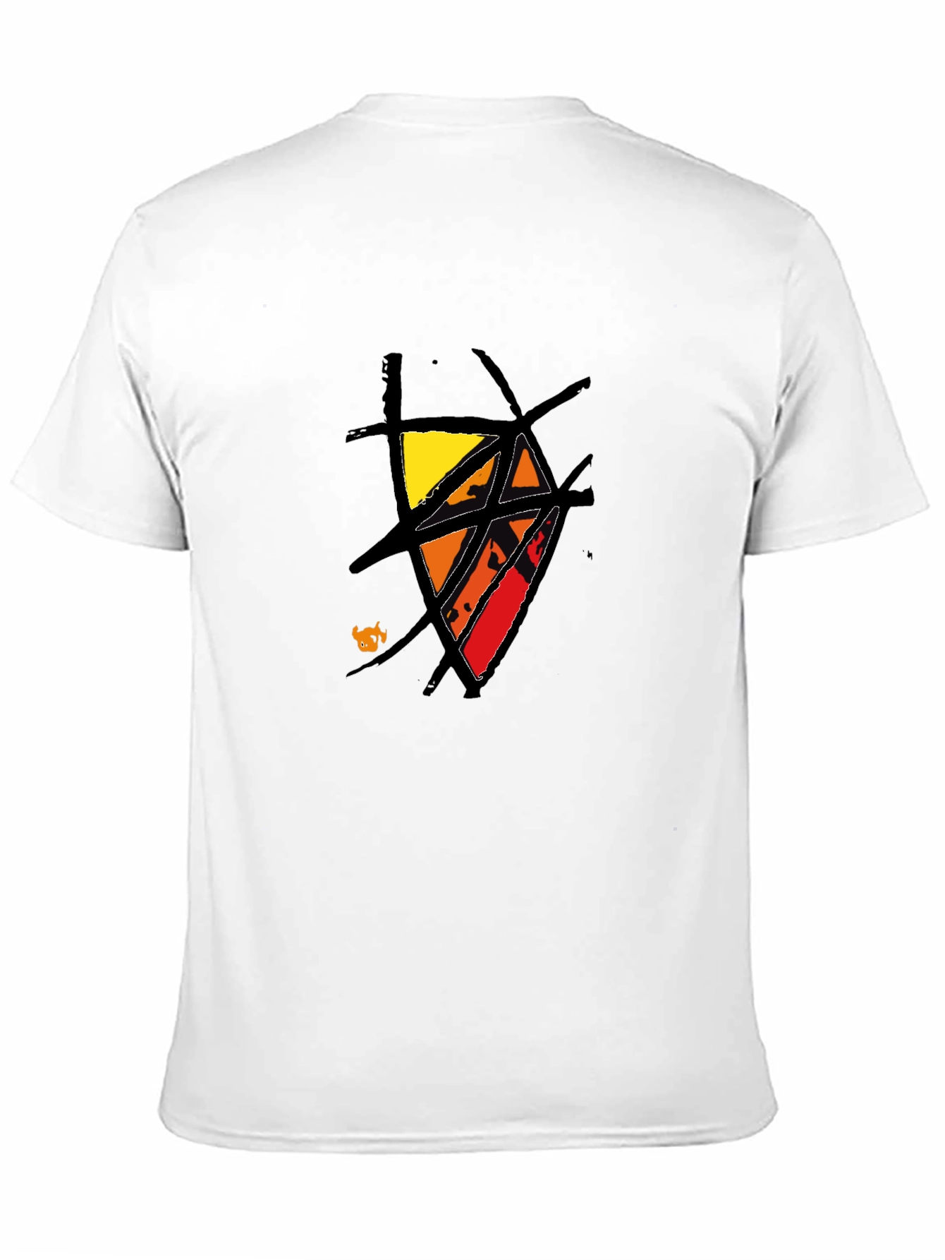 Abstract Graphic Tee - Black Cotton Casual Wear