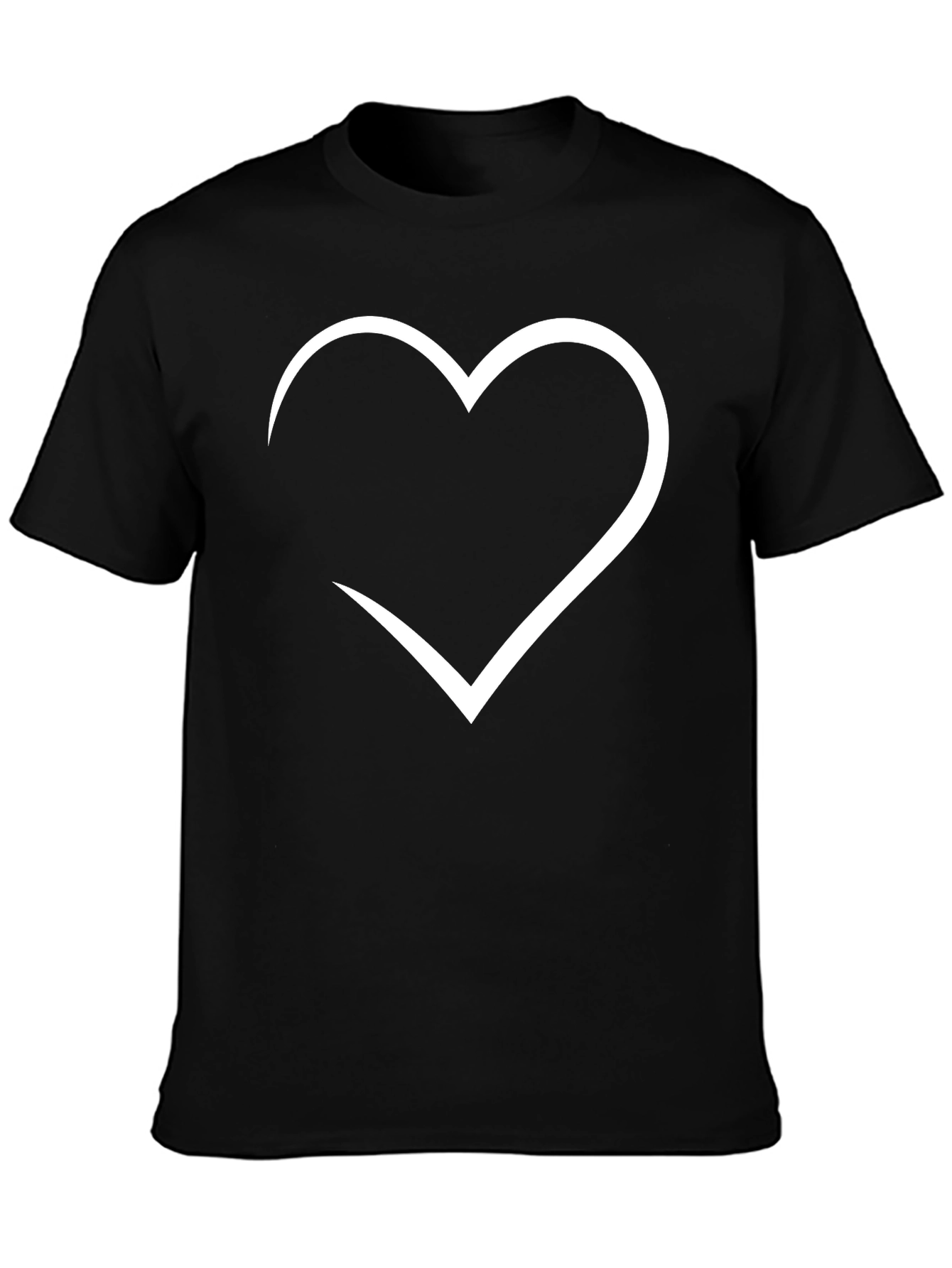 Heart Outline Black T-Shirt