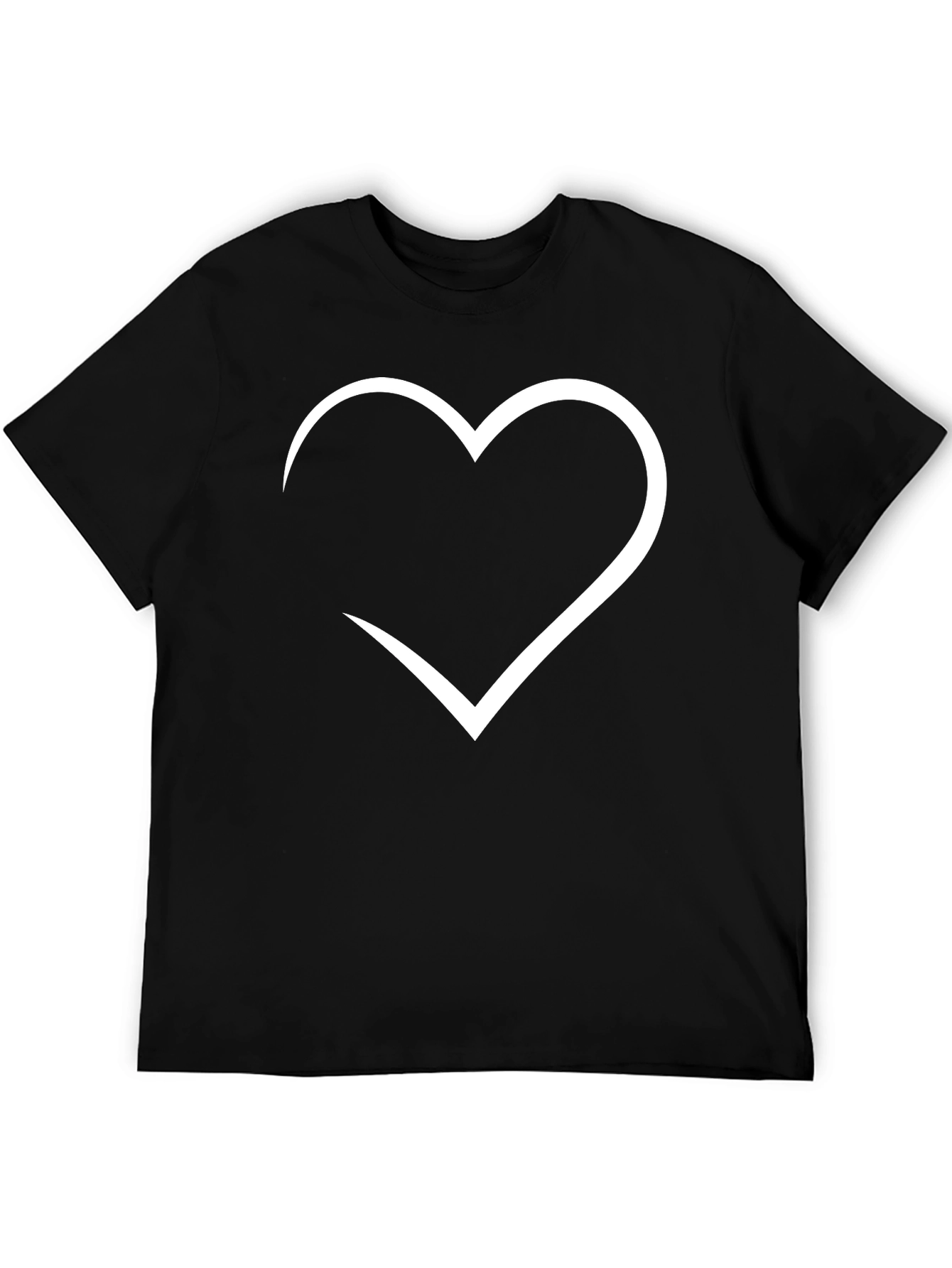 Heart Outline Black T-Shirt