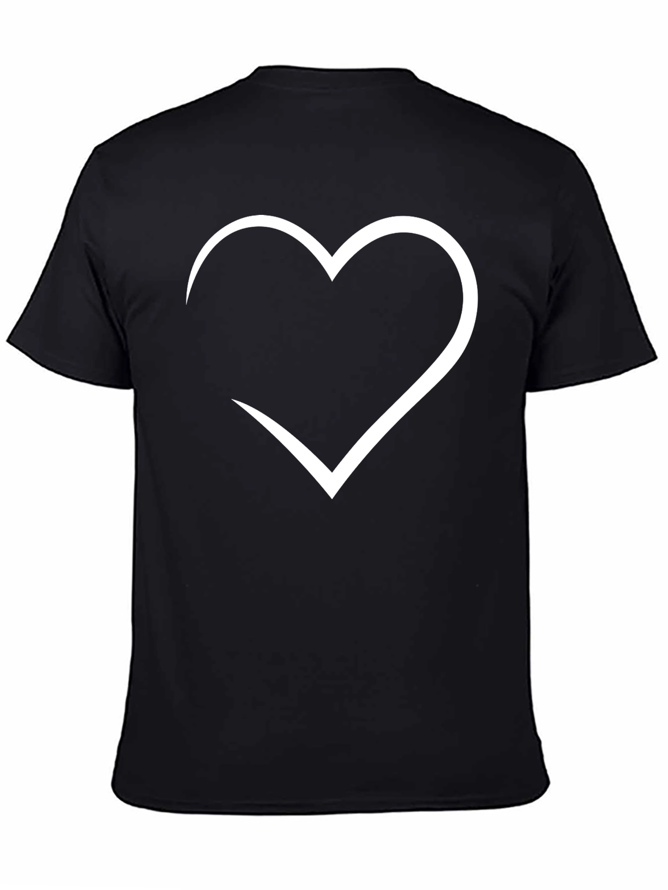 Heart Outline Black T-Shirt