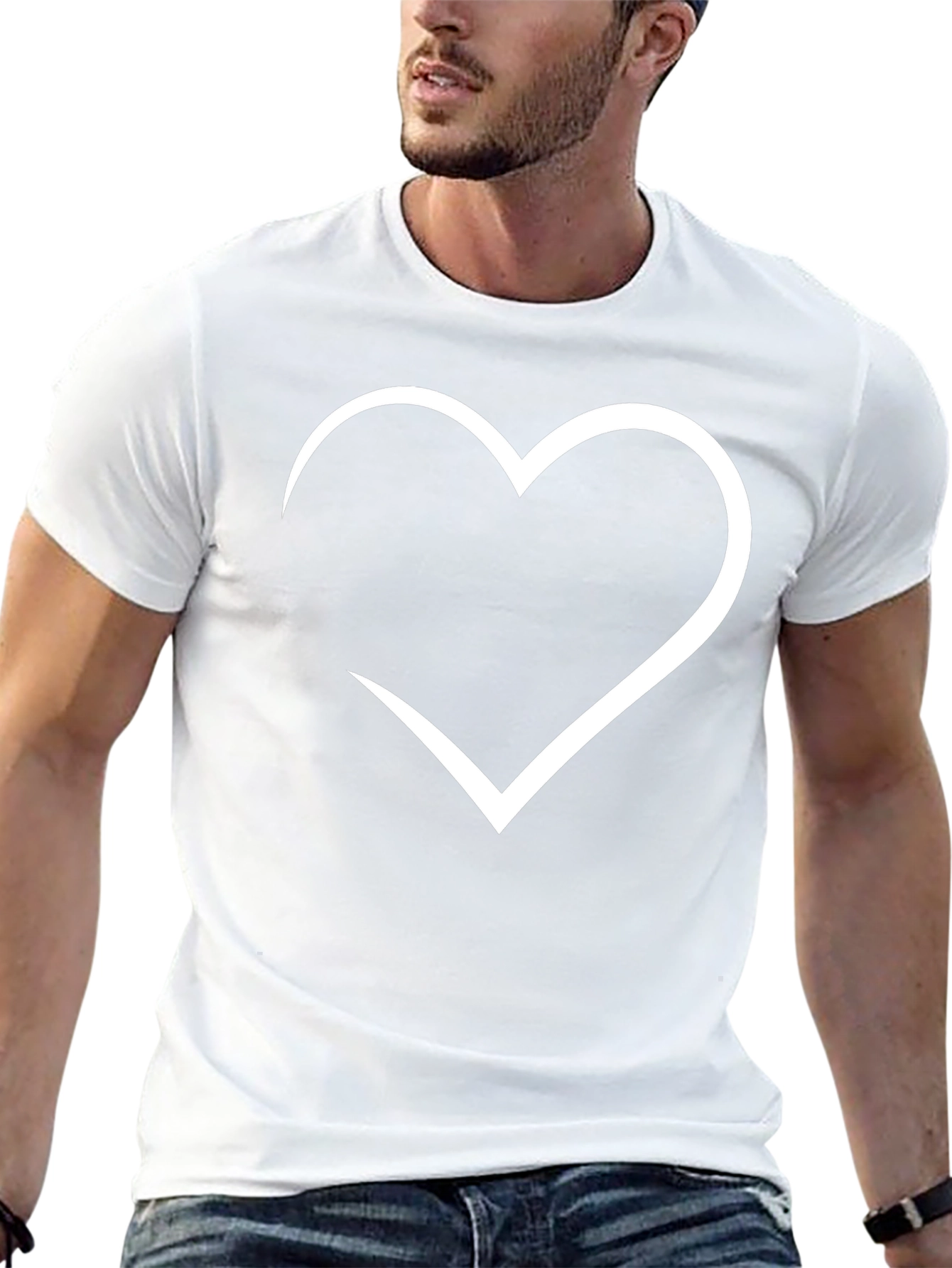 Heart Outline Black T-Shirt