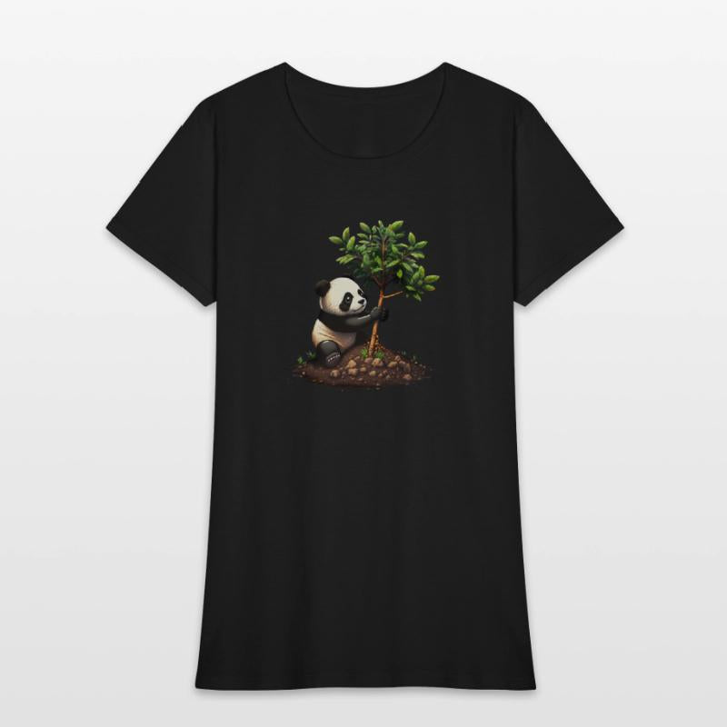 Panda Bear Planting Tree