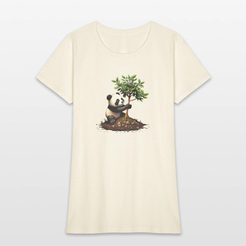 Panda Bear Planting Tree