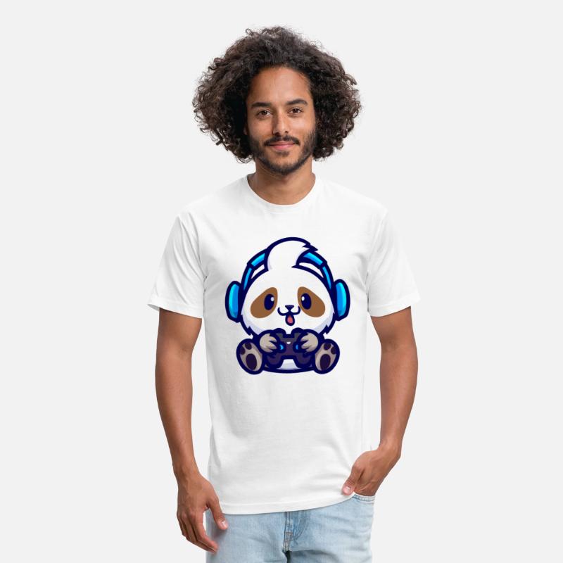 Panda Gamer fun with controller and headset