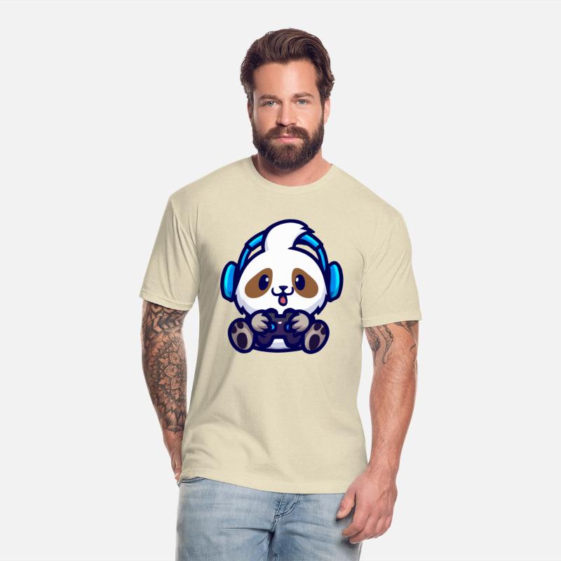 Panda Gamer fun with controller and headset