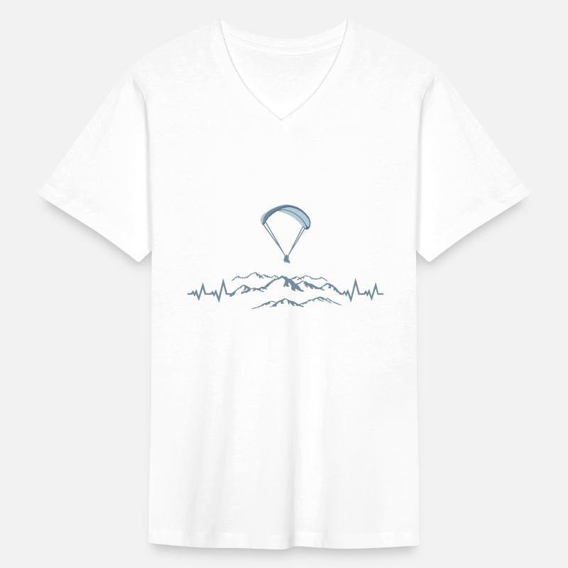 Paragliding ecg pulse heartbeat and mountains