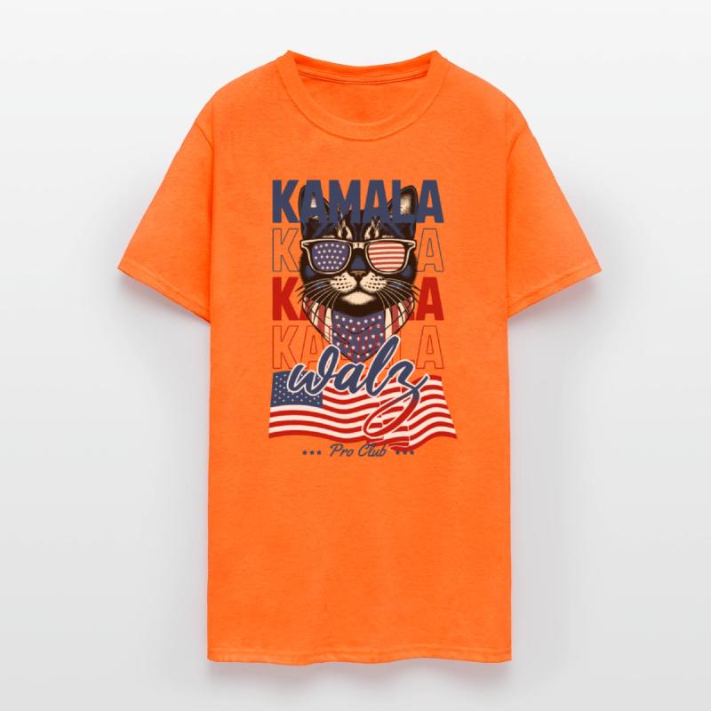 Patriotic Cat with Sunglasses and Kamala-Walz 2024