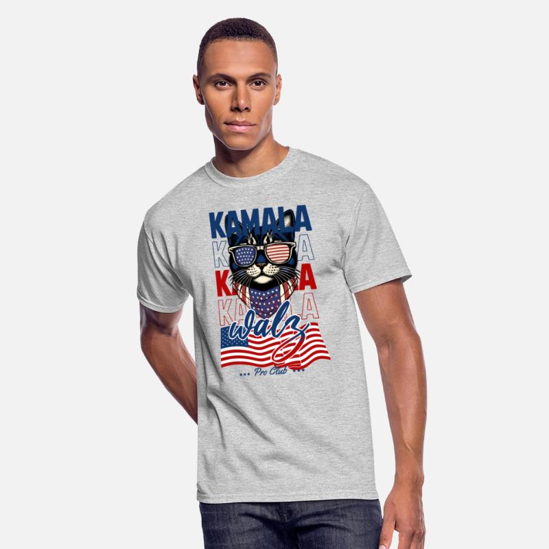 Patriotic Cat with Sunglasses and Kamala-Walz 2024