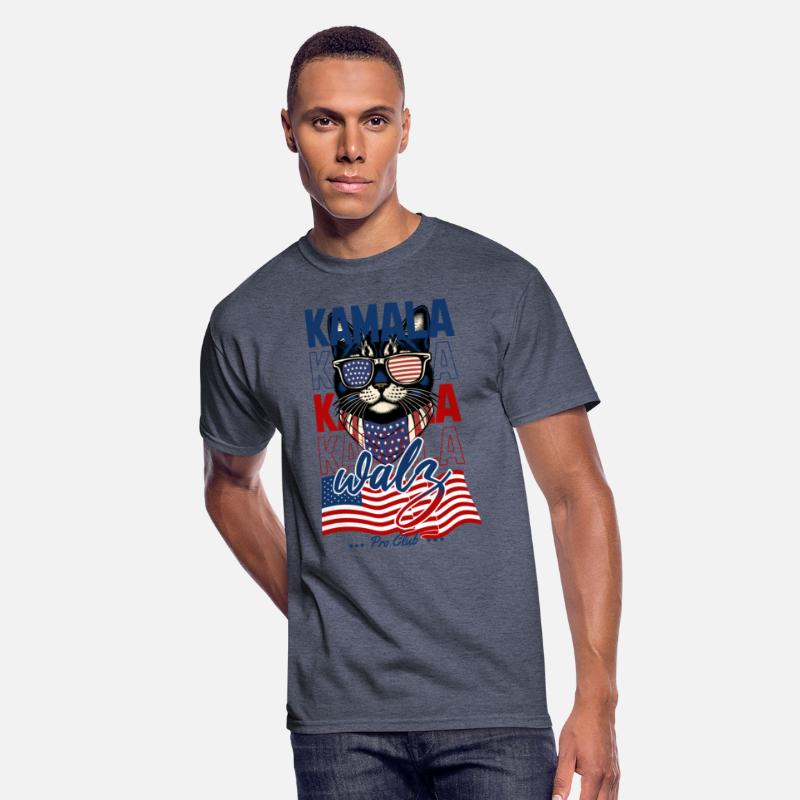 Patriotic Cat with Sunglasses and Kamala-Walz 2024