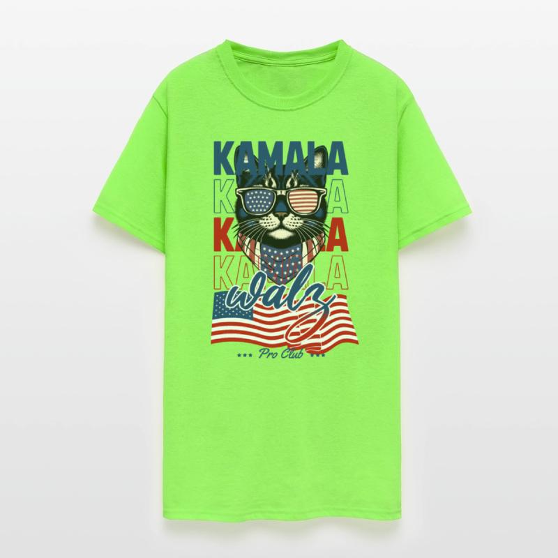 Patriotic Cat with Sunglasses and Kamala-Walz 2024