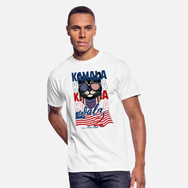 Patriotic Cat with Sunglasses and Kamala-Walz 2024