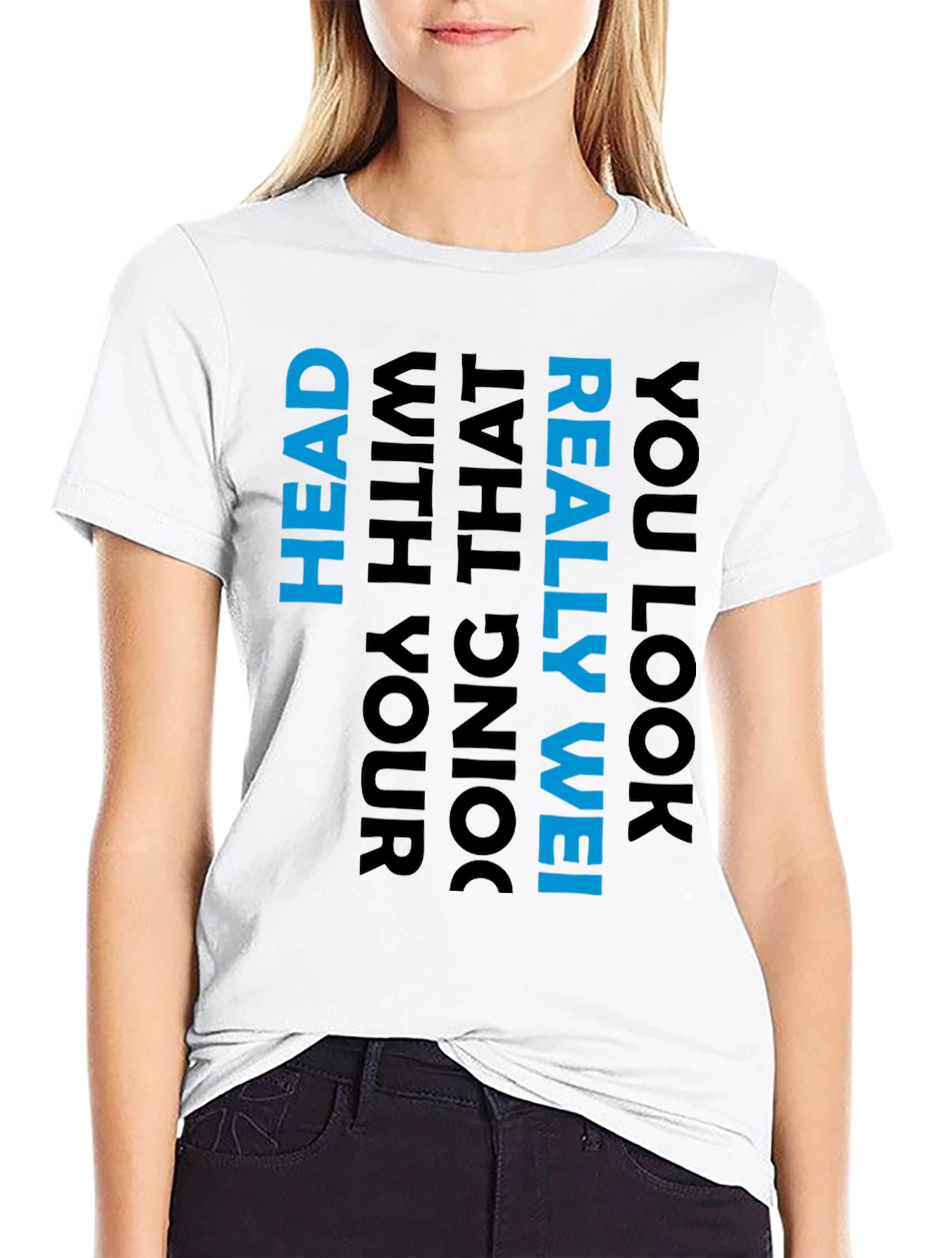 Humorous Slogan Graphic Tee - Black