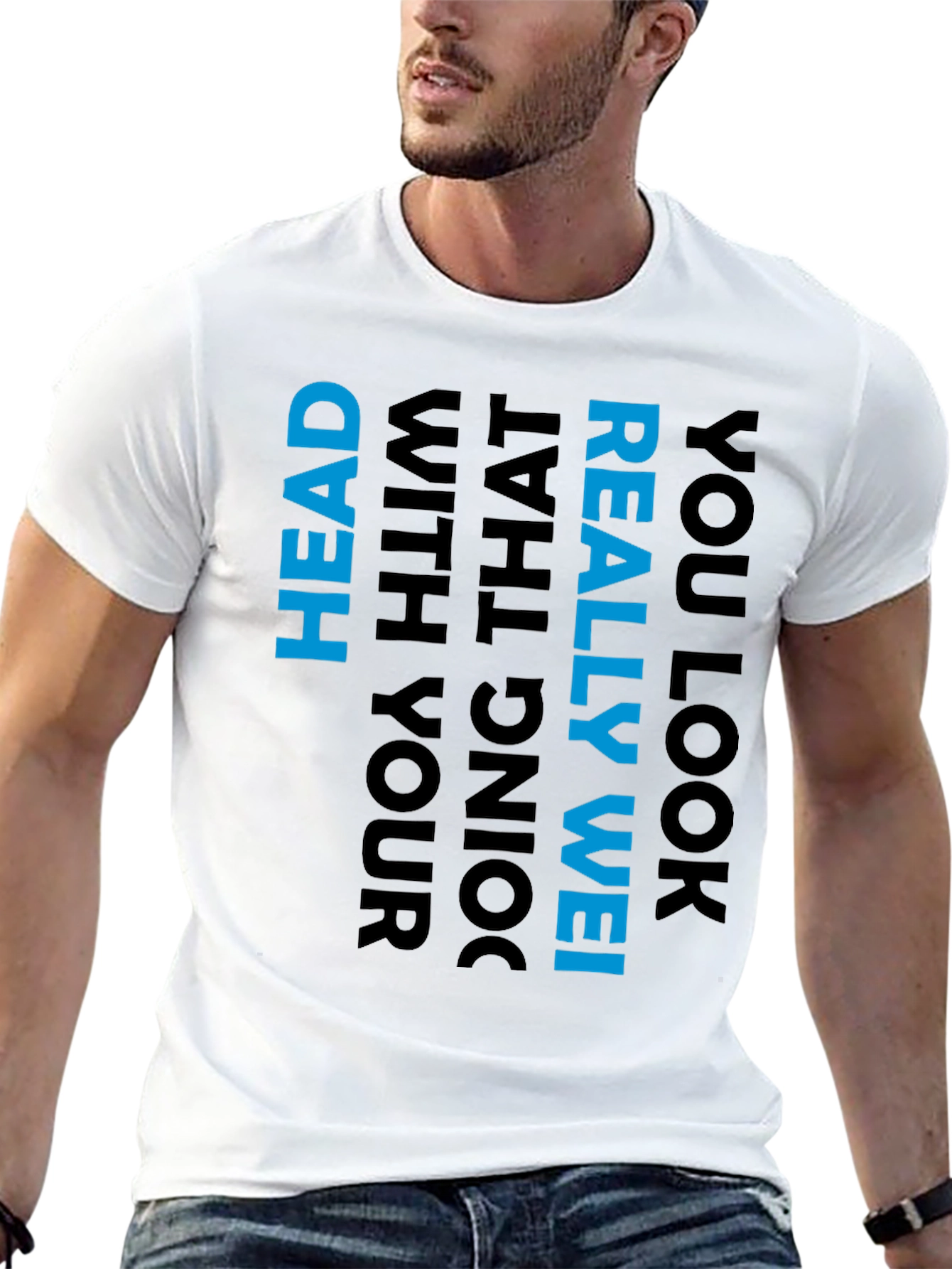 Humorous Slogan Graphic Tee - Black