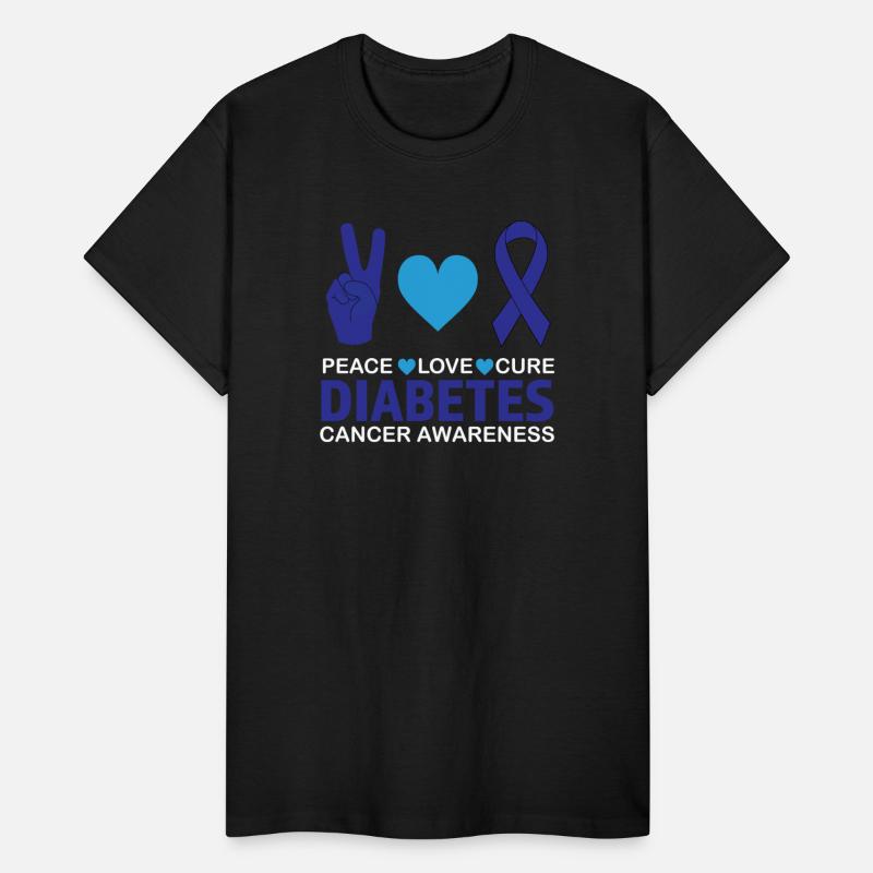 Peace Love Cure Diabetes Cancer Awareness Ribbon