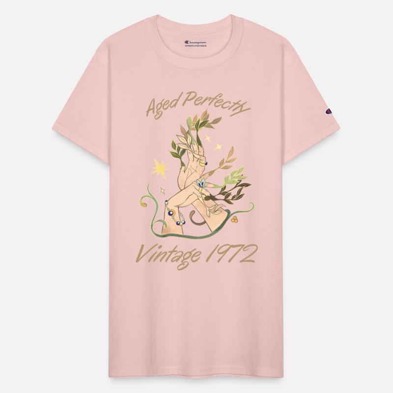 Perfectly aged 1972 vintage Hand with flowers