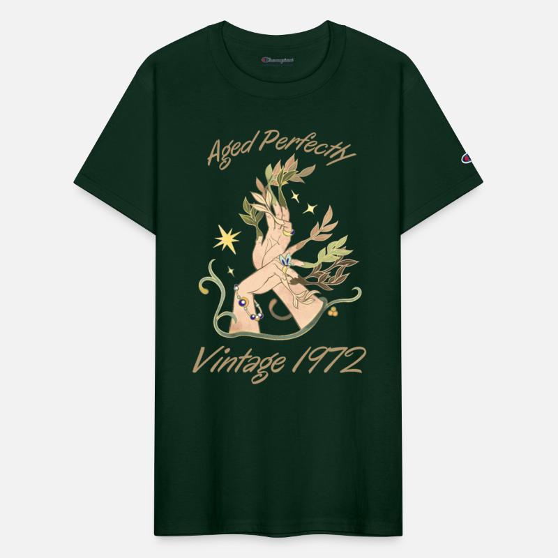 Perfectly aged 1972 vintage Hand with flowers