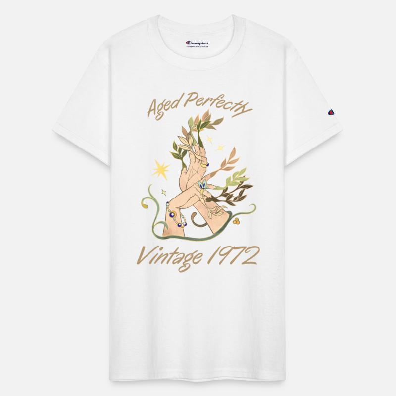 Perfectly aged 1972 vintage Hand with flowers