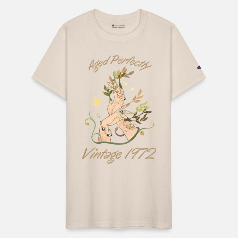 Perfectly aged 1972 vintage Hand with flowers