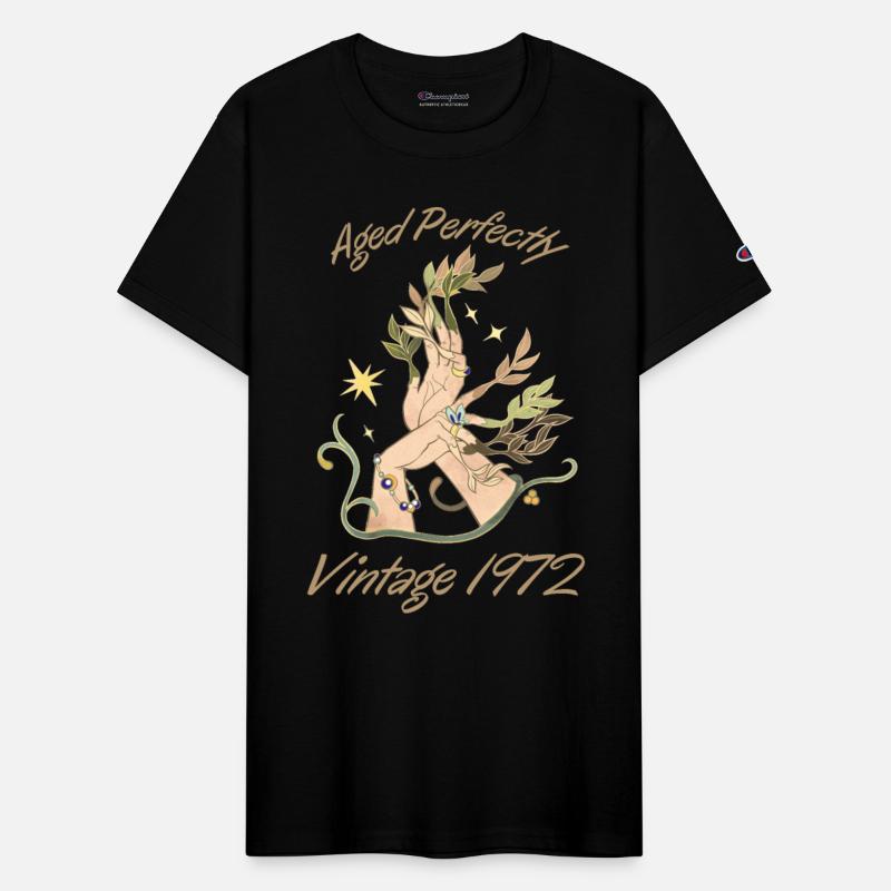 Perfectly aged 1972 vintage Hand with flowers