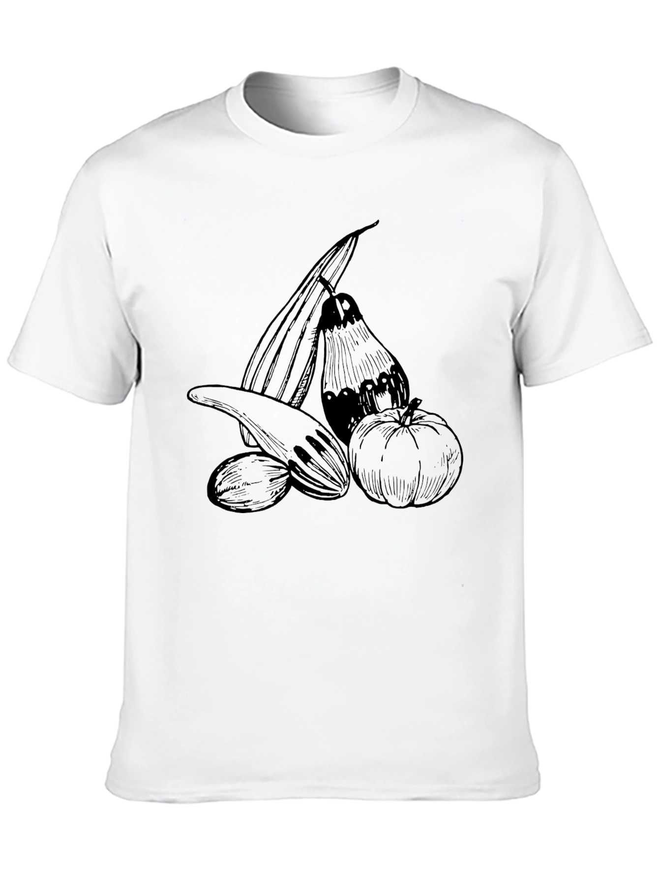Harvest Vegetable Sketch Tee - Black