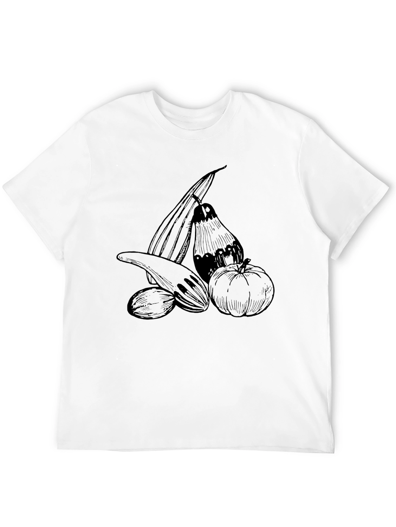 Harvest Vegetable Sketch Tee - Black