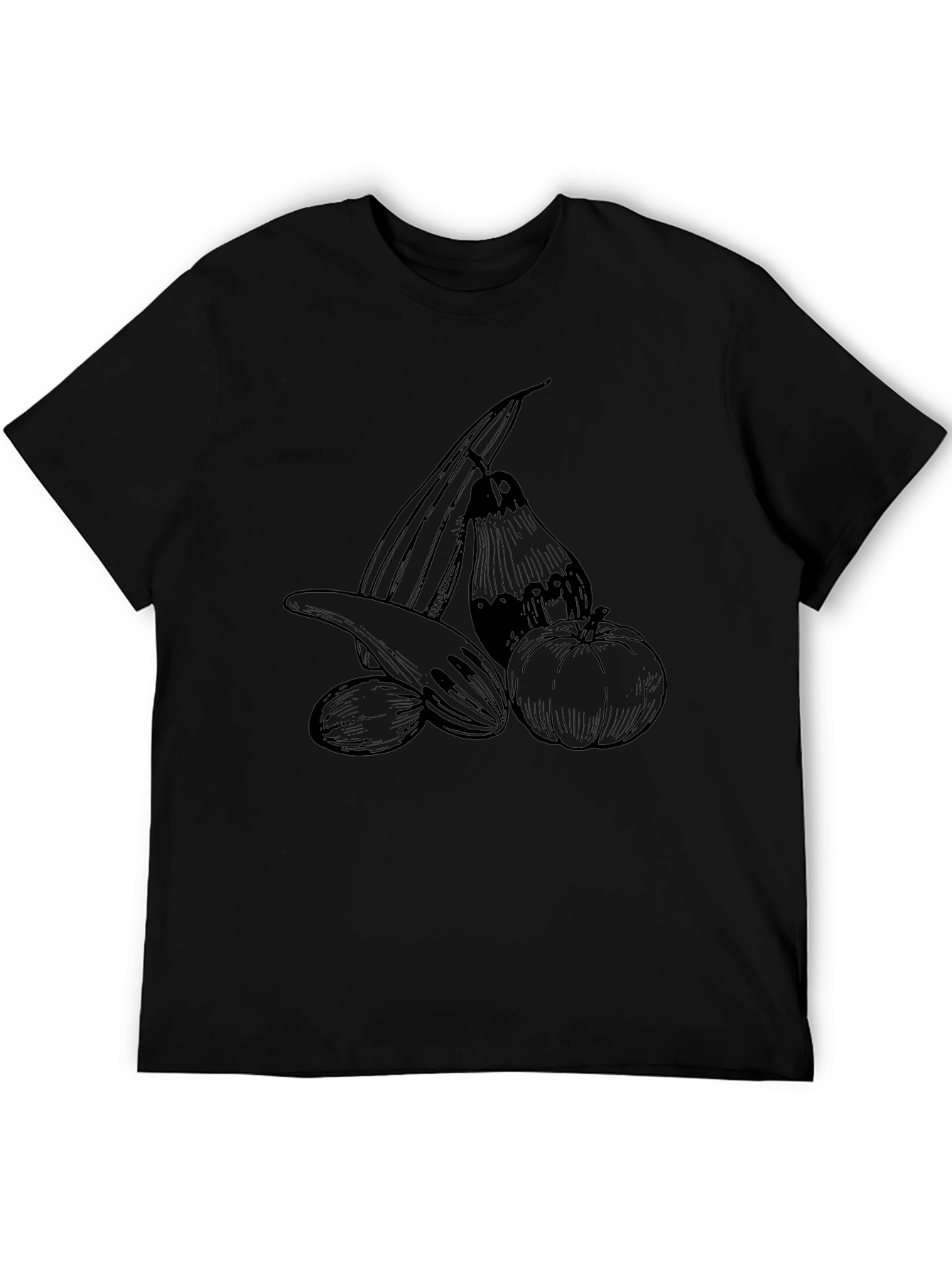 Harvest Vegetable Sketch Tee - Black