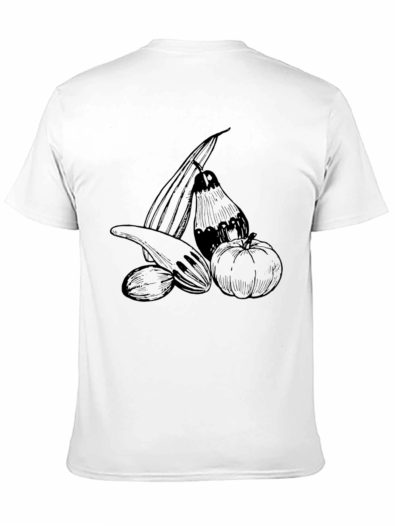 Harvest Vegetable Sketch Tee - Black