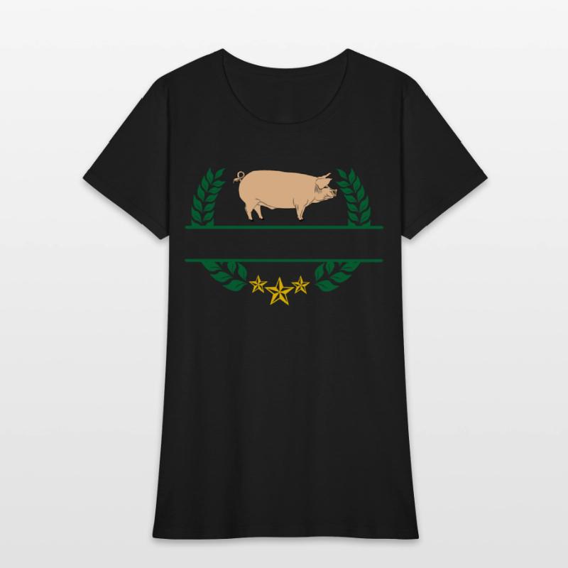 Pig with bar space in green laurel