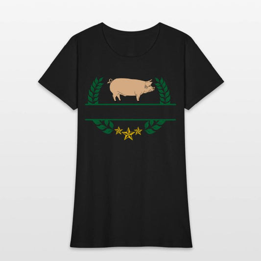 Pig with bar space in green laurel